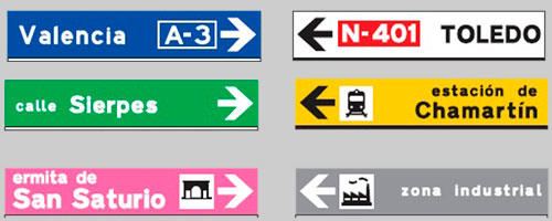 SUPPLEMENTARY PANELS - DIRECTION SIGNS