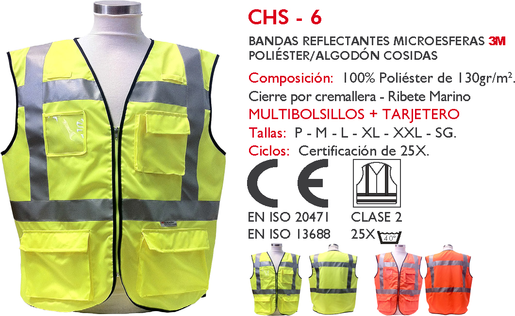 CHS 6 Certificado Norma Europea EN ISO 20471 y EN ISO 13688